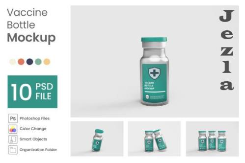 Vaccine Bottle Mockup - 10 PSD