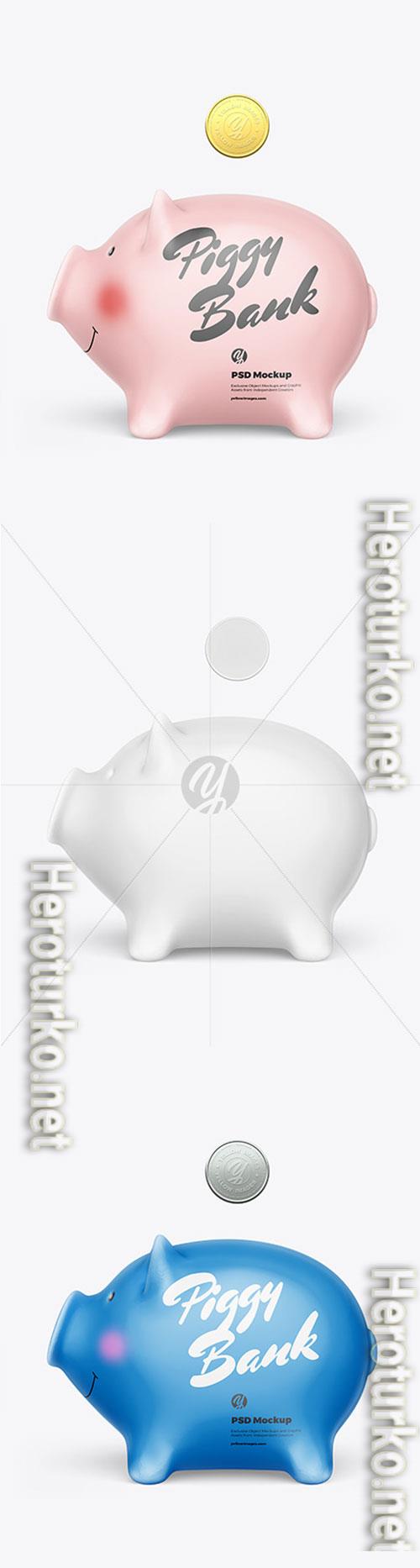 Piggy bank Mockup - Side View 71184 Piggy bank Mockup - Side View 71184