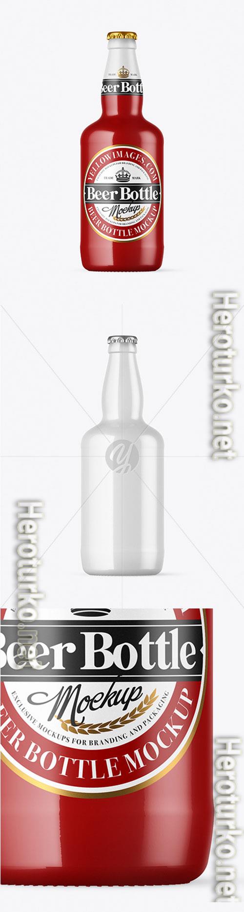 Glossy Beer Bottle Mockup 72820