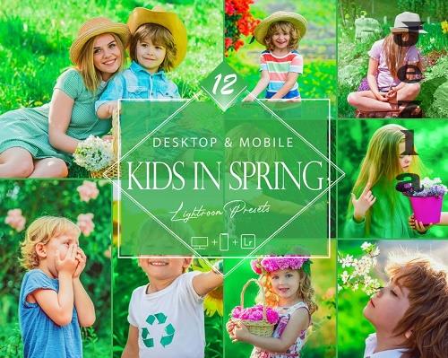 12 Kids In Spring Lightroom Presets, Childern Mobile Preset, Green Baby Desktop Filter