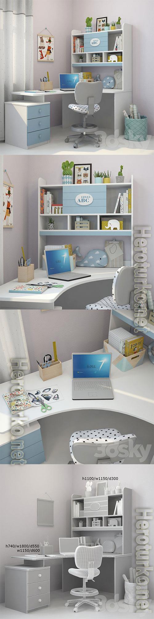 3D Models Writing desk and decor for a nursery 3 3D Models Writing desk and decor for a nursery 3