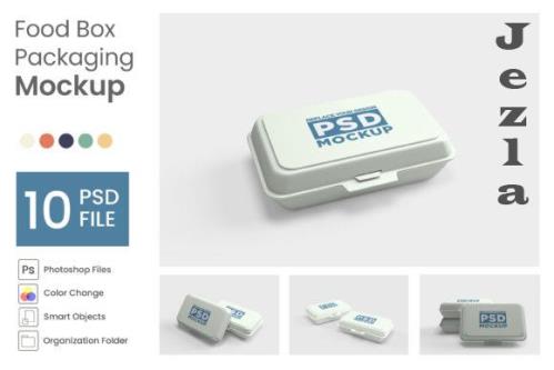 Food Box Packaging Mockup - 10 PSD