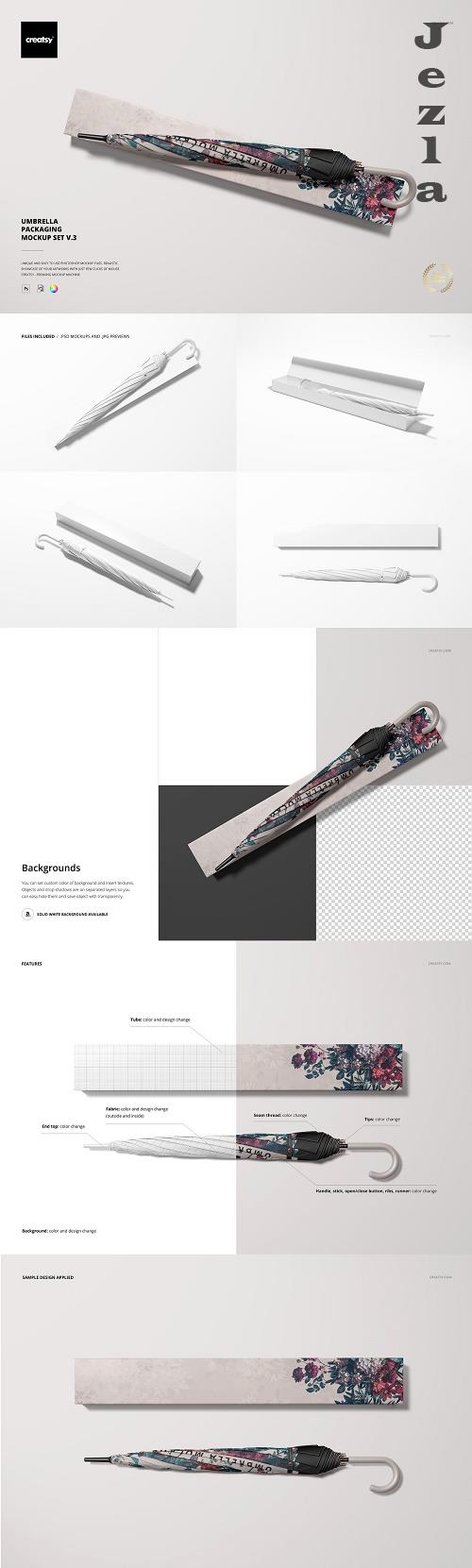 Umbrella Packaging Mockup Set v.3 6821745