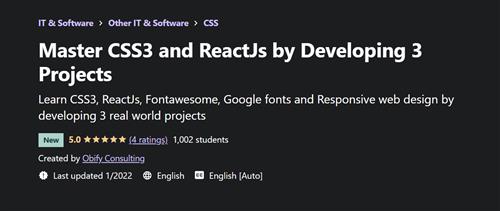 Udemy – Master CSS3 and ReactJs by Developing 3 Projects