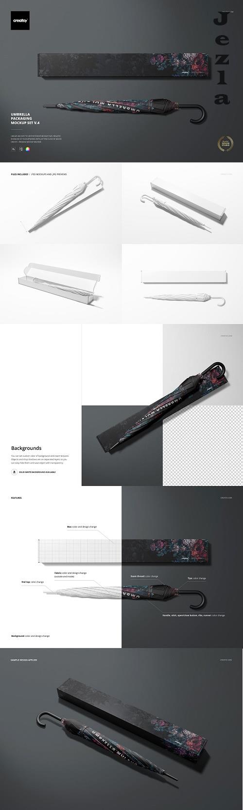Umbrella Packaging Mockup Set v.4 - 6822383