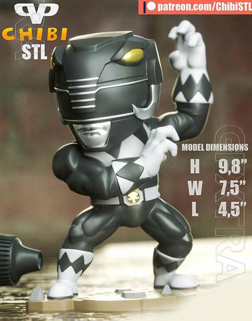 3DXM - Black Ranger Chibi