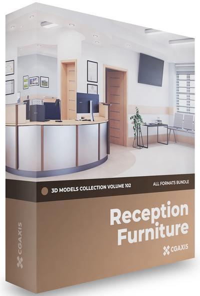 CGAxis - Reception Furniture 3D Models Collection  Volume 102