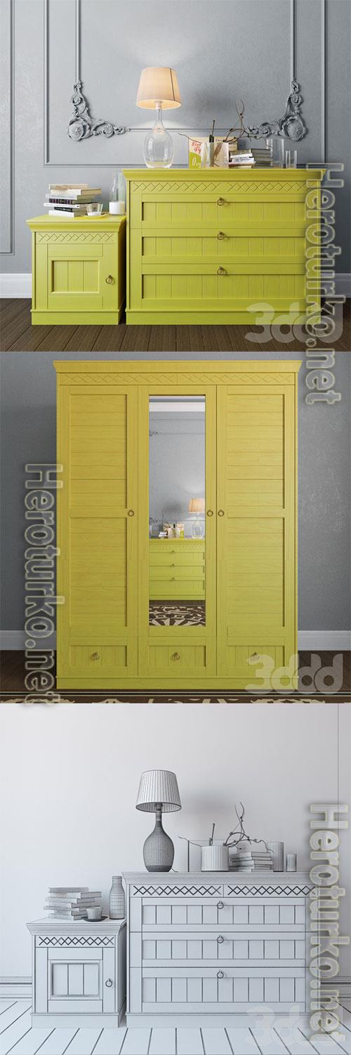 Sideboard with decor set Sideboard with decor set