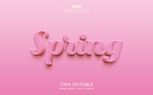 Spring psd editable text effect