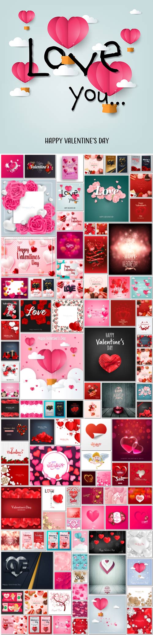 100 Bundle Happy Valentines Day, love, romance, hearts in vector vol 4