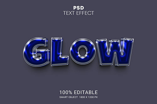 Glow editable text effect premium psd