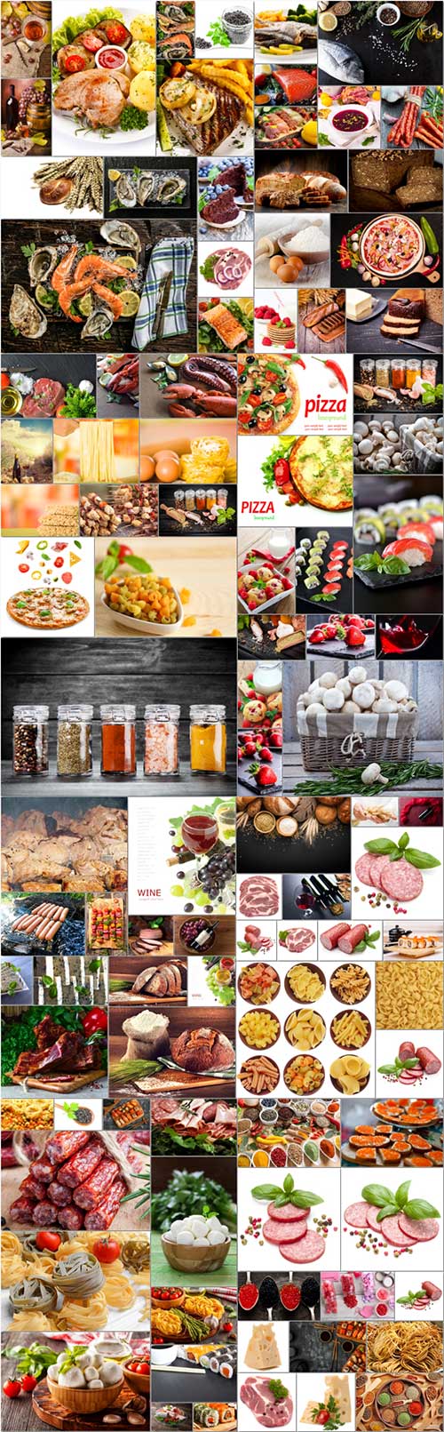 Food, meat, vegetables, fruits, fish, stock photo bundle vol 6