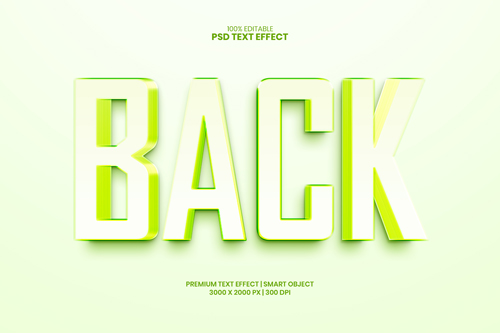 Back fully editable premium psd text effect maker