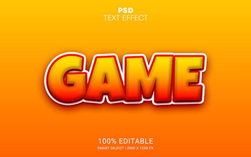 Game psd editable text effect