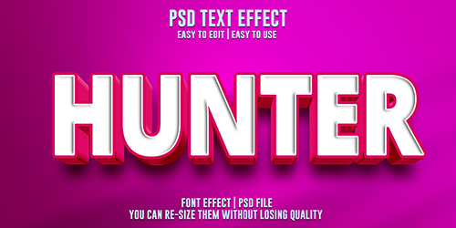Hunter text effect editable font psd