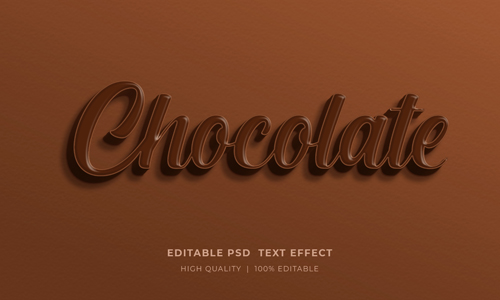 Chocolate editable text style effect mockup template