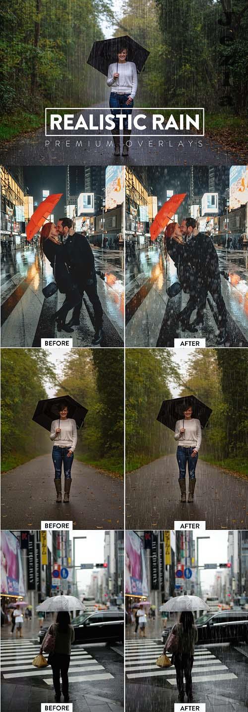 70 Realistic Rain Overlays - 6453775