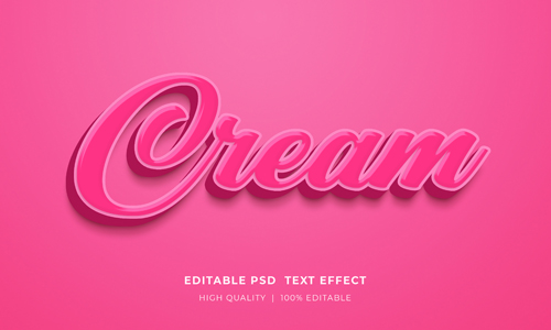Cream editable text style effect mockup template psd