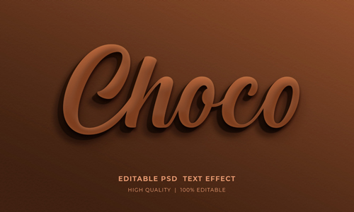Choco editable text style effect mockup template