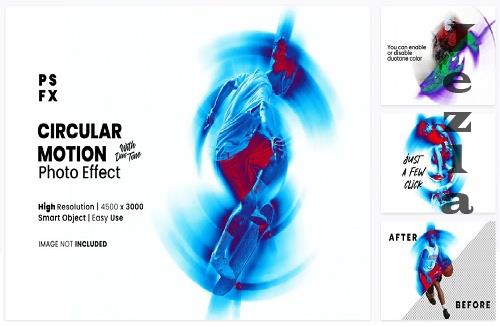 Circular motion photo effect with duotone
