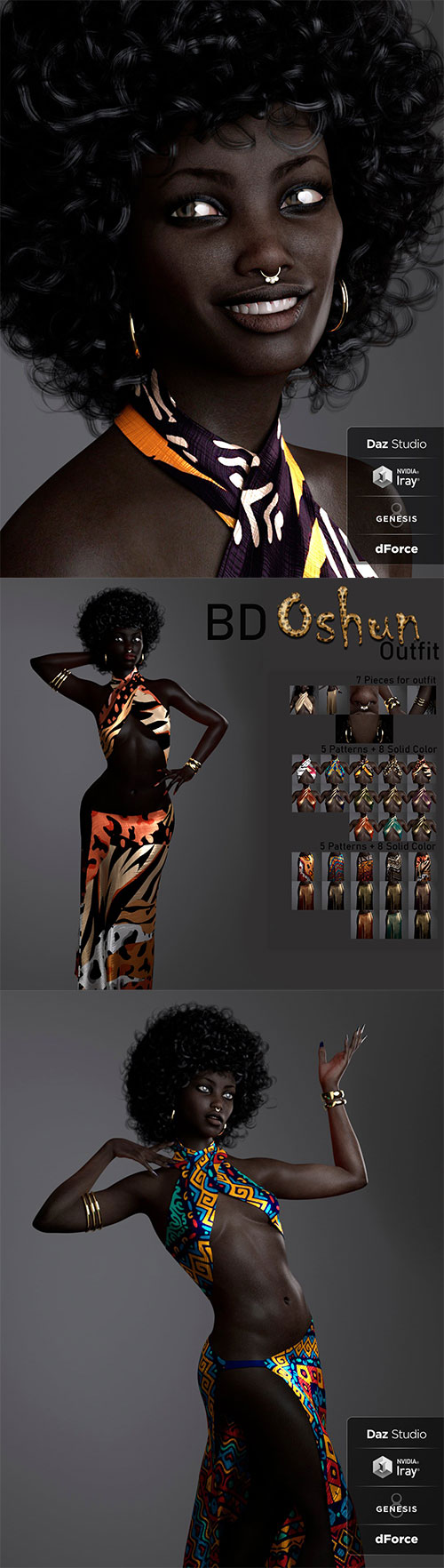 BD Oshun And Her Outfit For Genesis 8 Female