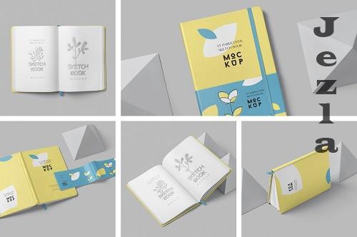 A5 Sketchbook with Strap Mockups - 6914829