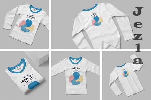 Kids Full Sleeve Tshirt Mockups - 6936911