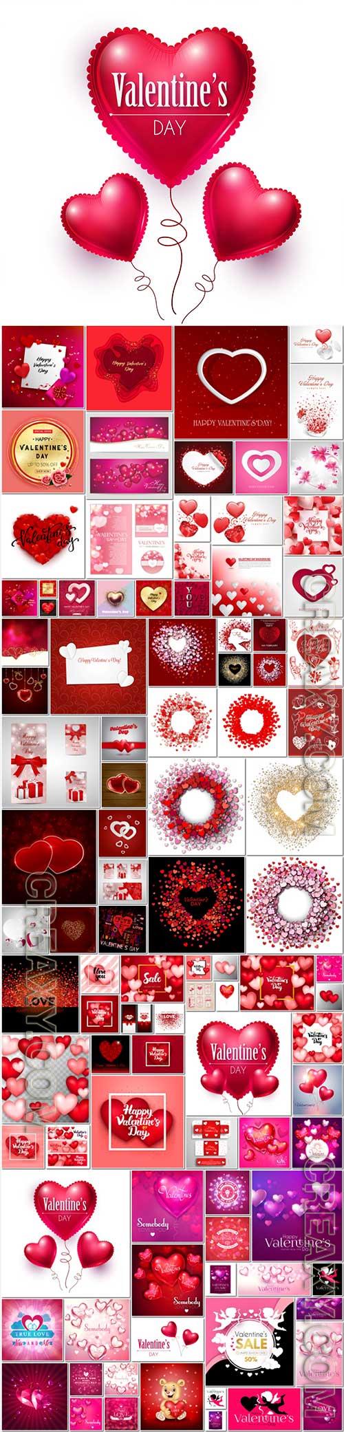 100 Bundle Happy Valentines Day, love, romance, hearts in vector vol 8