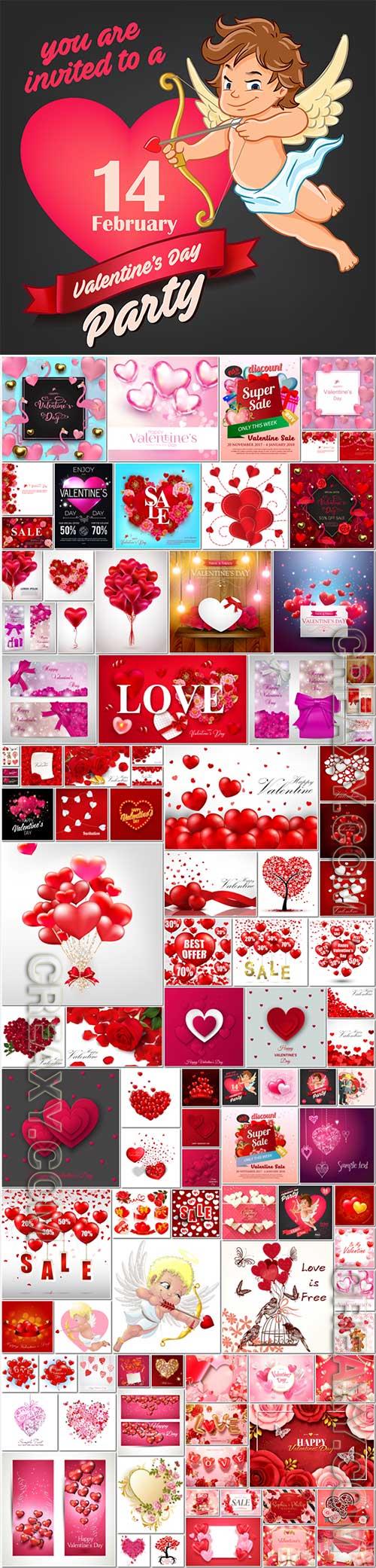 100 Bundle Happy Valentines Day, love, romance, hearts in vector vol 13