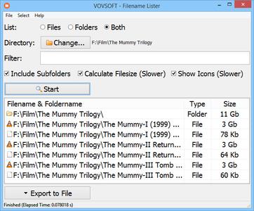 VovSoft Filename Lister 3.7 Portable