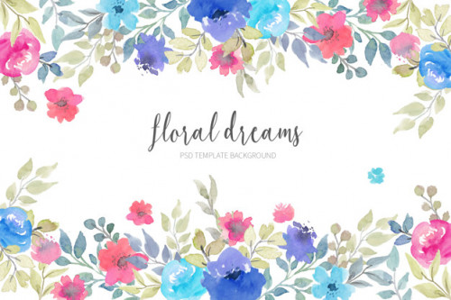 PSD Tutorials - Lovely Blooms Aquarell Rahmen German