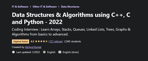 Data Structures & Algorithms using C++, C and Python 2022