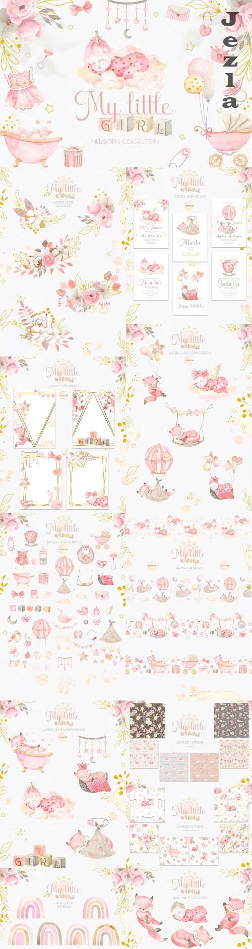 My little girl. Watercolor collection - 5997345