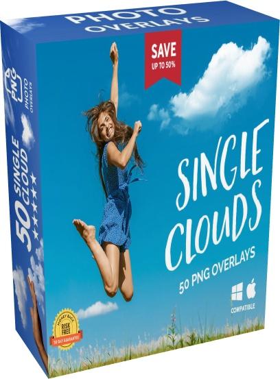 Creative Market - 50 Single Clouds Photo Overlays