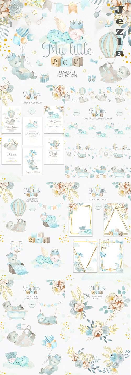 My little boy. Watercolor collection - 6088559