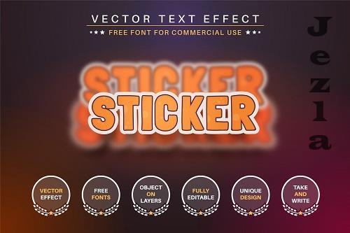 Grunge Sticker Editable Text Effect - 6986961