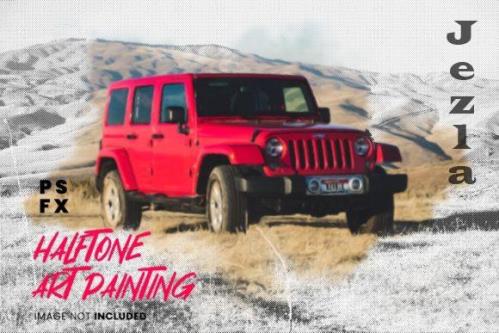 Halftone Art Painting Photo Effect