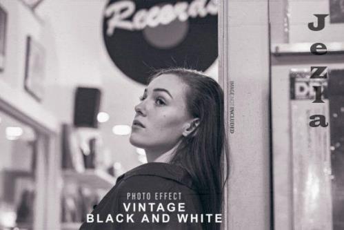 Black and White Vintage Photo Effect