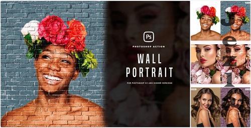 Wall Portrait Photoshop Action