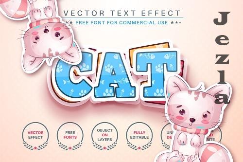 Cat Sticker - Editable Text Effect - 6996327
