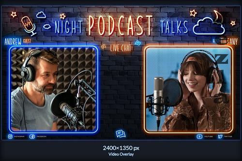 Neon Podcast Video Overlay