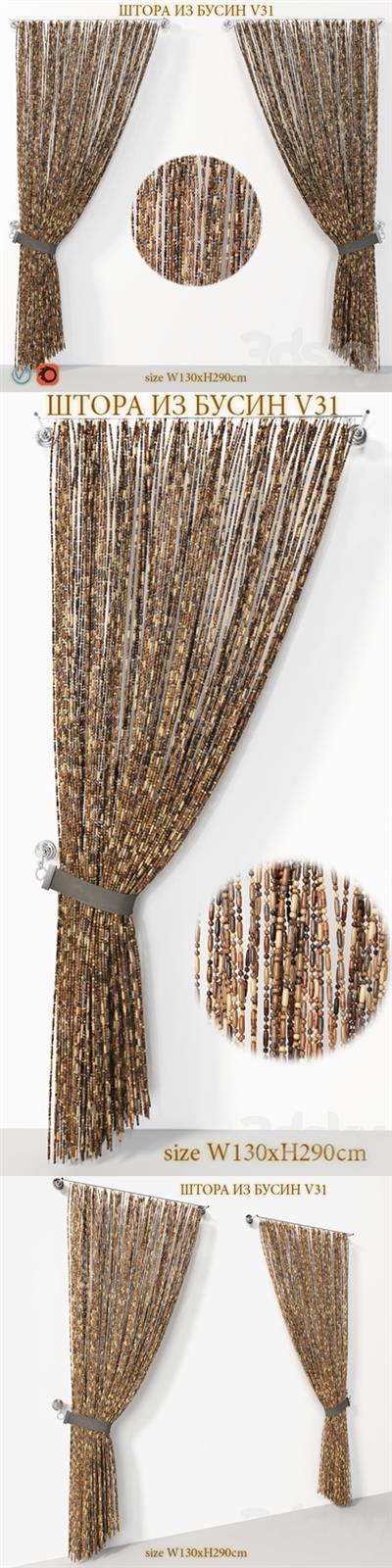 Curtains made of wooden beads V31