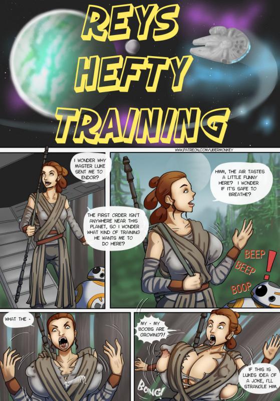 UberMonkey - Rey's Hefty Training (Star Wars) Porn Comic
