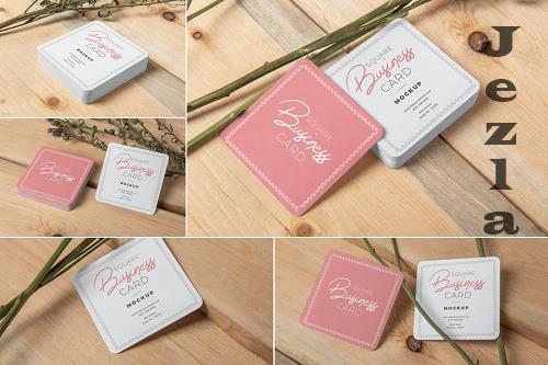 Square Business Card Mockups - NXD95WK