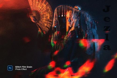 Glitch Film Grain photo effect