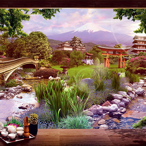3D texture nature and chinese architecture