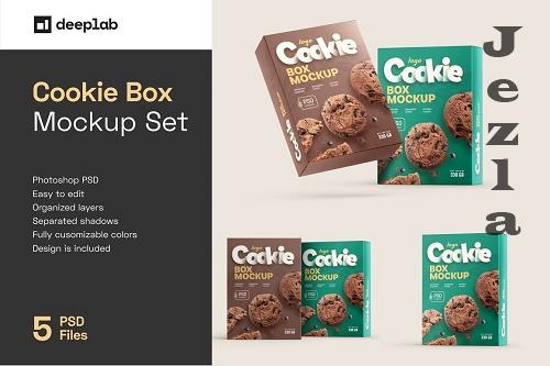 Cookies Box Packaging Mockup Set - 6985417