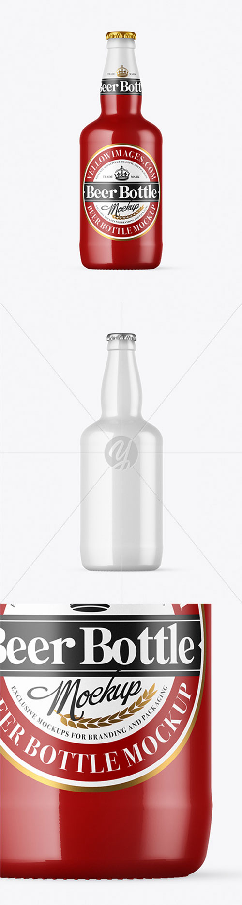Glossy Beer Bottle Mockup 72820