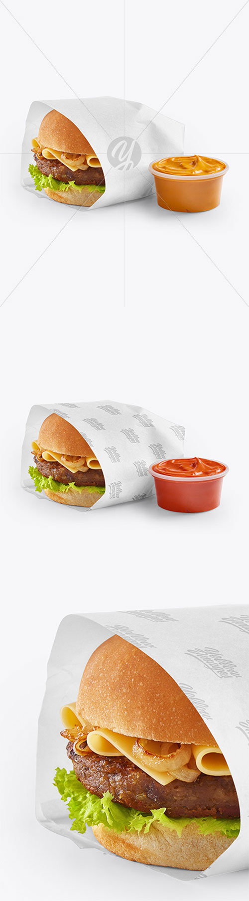 Wrapped Burger with Sauce Mockup 72519