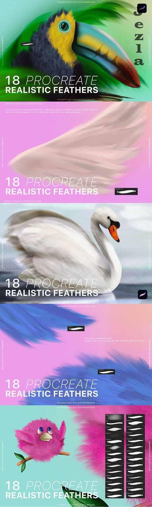 Procreate Realistic Feather Brushes - 6802309